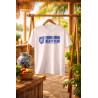 Bembel Mafia T-Shirt mit "EBBELWOI BEACH CLUB" Aufdruck T-Shirt in weiss