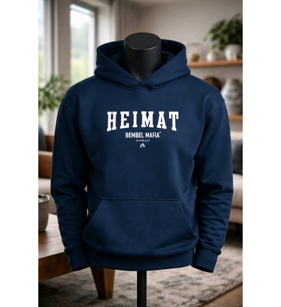 Bembel Mafia Hoodie mit "HEIMAT" Aufdruck in Navy