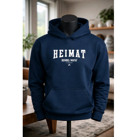 Bembel Mafia Hoodie mit "HEIMAT" Aufdruck in Navy