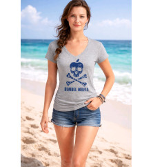 Bembel Mafia "RIPPY Totenkopf Girls" T-Shirt in Grau