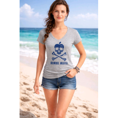 Bembel Mafia "RIPPY Totenkopf Girls" T-Shirt in Grau