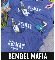 Bembel Mafia T-Shirt mit "HEIMAT" Aufdruck T-Shirt in Dunkelblau meliert