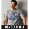 Bembel Mafia T-Shirt mit "Denn mer sinn jo alles Flaschekinner / zischt wie Ebblewoi" Aufdruck T-Shirt in Grau meliert