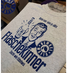 Bembel Mafia T-Shirt mit "Denn mer sinn jo alles Flaschekinner / zischt wie Ebblewoi" Aufdruck T-Shirt in Grau meliert