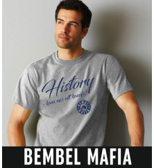 Bembel Mafia T-Shirt mit "History kann mer nit kaaafe" Aufdruck T-Shirt in Grau meliert