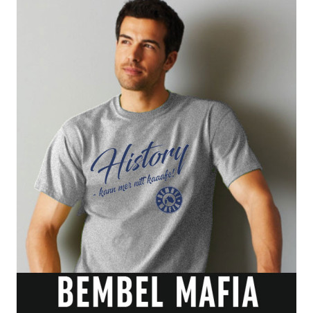 Bembel Mafia T-Shirt mit "History kann mer nit kaaafe" Aufdruck T-Shirt in Grau meliert