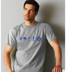 Bembel Mafia T-Shirt mit "HAND KÄS MID MUSSIG" Aufdruck T-Shirt in Grau meliert  Handkäse mit Musik