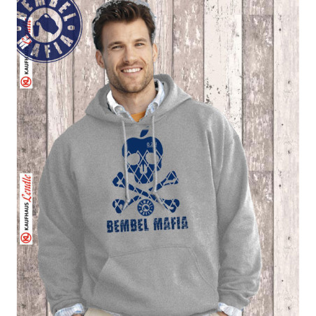 Bembel Mafia Hoodie "RIPPY Totenkopf Geripptes Apfelweinglas" in Grau Kapuzen-Sweat