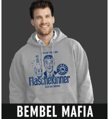 Bembel Mafia Hoodie mit "Denn mer sinn jo alles Flaschekinner / zischt wie Ebblewoi" Aufdruck Kapuzen Sweat