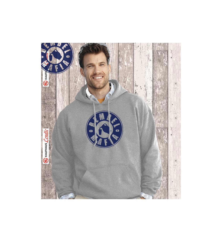 Bembel Mafia Hoodie mit "ORIGINAL LOGO" Aufdruck Kapuzen Sweat in grau