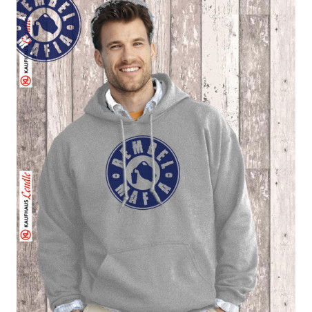 Bembel Mafia Hoodie mit "ORIGINAL LOGO" Aufdruck Kapuzen Sweat in grau
