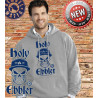 Bembel Mafia Hoodie mit "HOLY EBBLER" Aufdruck Kapuzen Sweat in grau