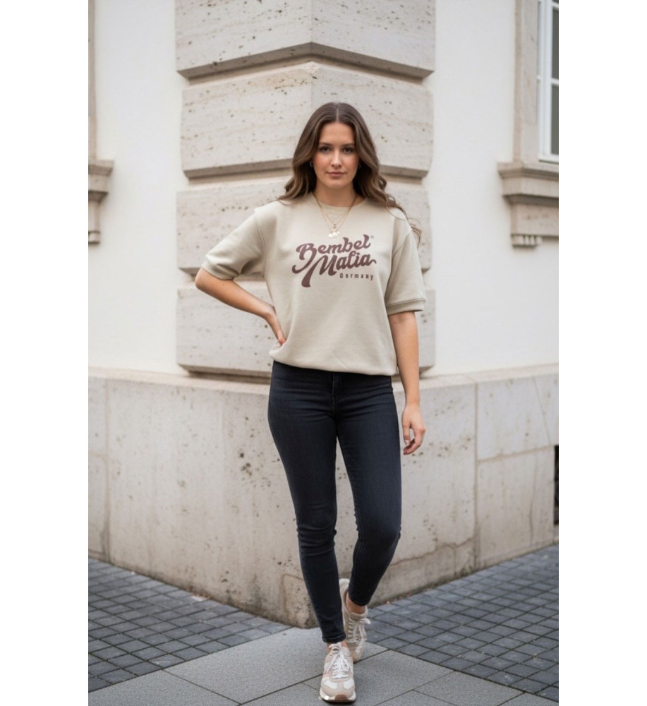 Bembel Mafia KURZ-ARM Sweat-Shirt "LOGO25" Beige