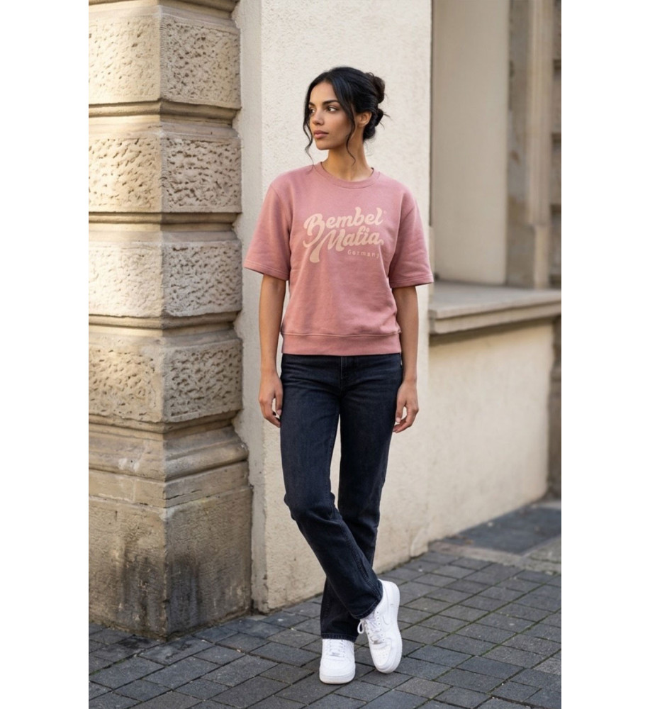 Bembel Mafia KURZ-ARM Sweat-Shirt "LOGO25" Vintage Pink