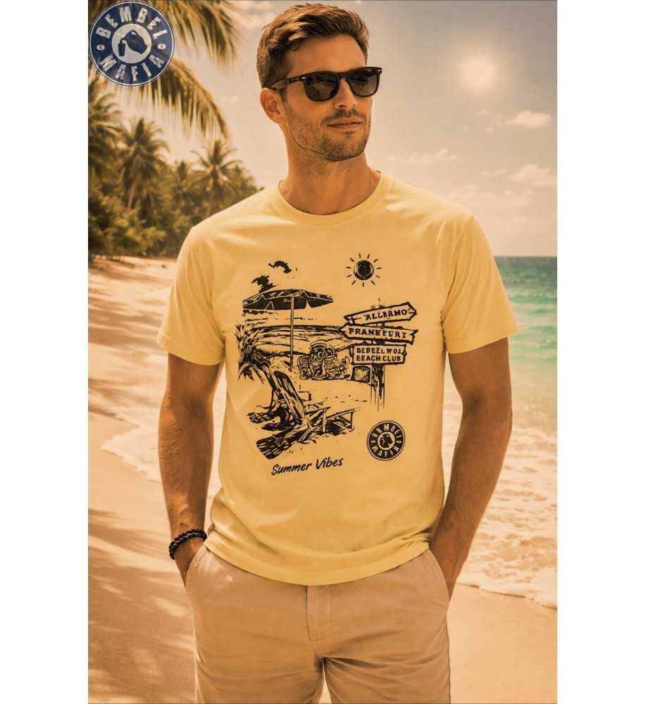 Bembel Mafia "FRANFURT / PALERMO" T-Shirt in apricot