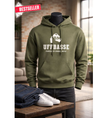 Bembel Mafia Hoodie mit "UFFBASSE" Aufdruck Olive-Grün