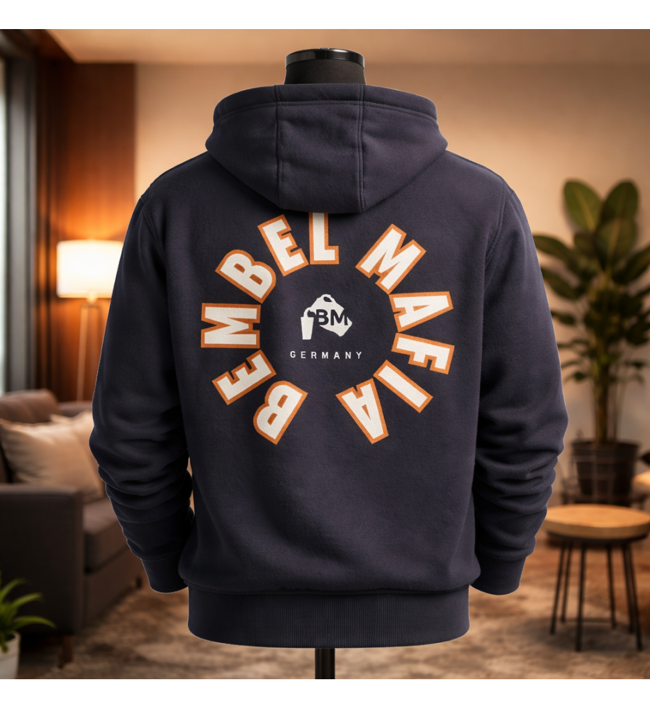 Bembel Mafia "LOGO 26 KAPUZEN JACKE" mit Schaumdruck in dunkelblau